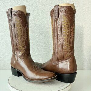 Rod Patrick Mens 11B Tall Cowboy Boots Mocha Bison Western Bex Toe NEW